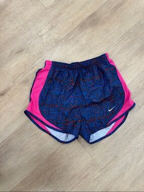 Nike Blue Athletic Shorts with Pink Panels